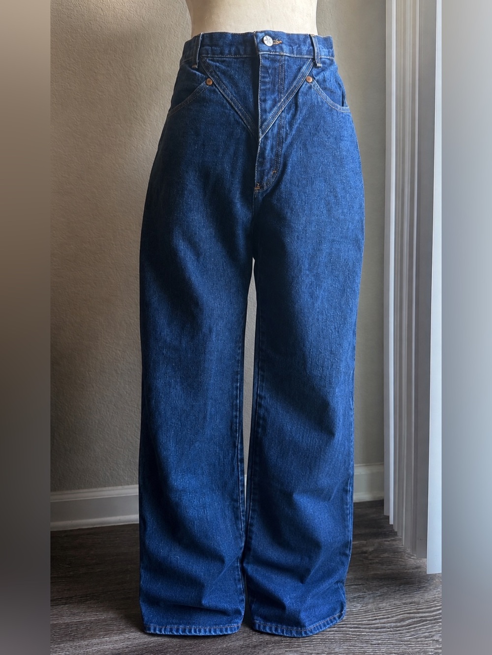 Ozark Mountain Y2K High Rise Wide Leg Jeans Star Button